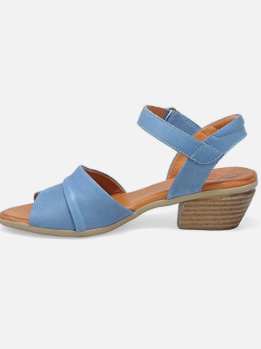 Miz Mooz Leather Adjustable Heeled Sandals-Kacie-Jeans-EU 40 (US 9)-NEW-A687184